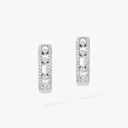[Leaves]MOVE PAVÉ DIAMOND HOOP EARRINGS