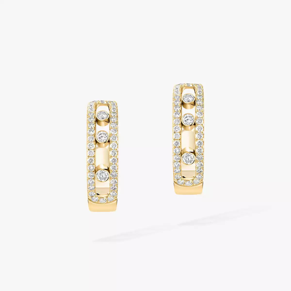 [Leaves]MOVE PAVÉ DIAMOND HOOP EARRINGS