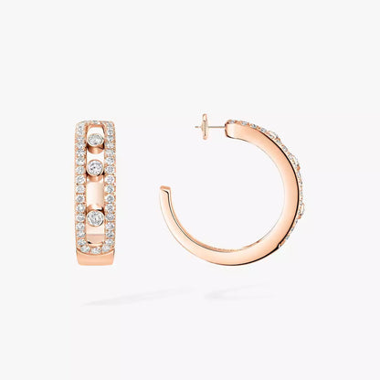 [Leaves]MOVE PAVÉ DIAMOND HOOP EARRINGS