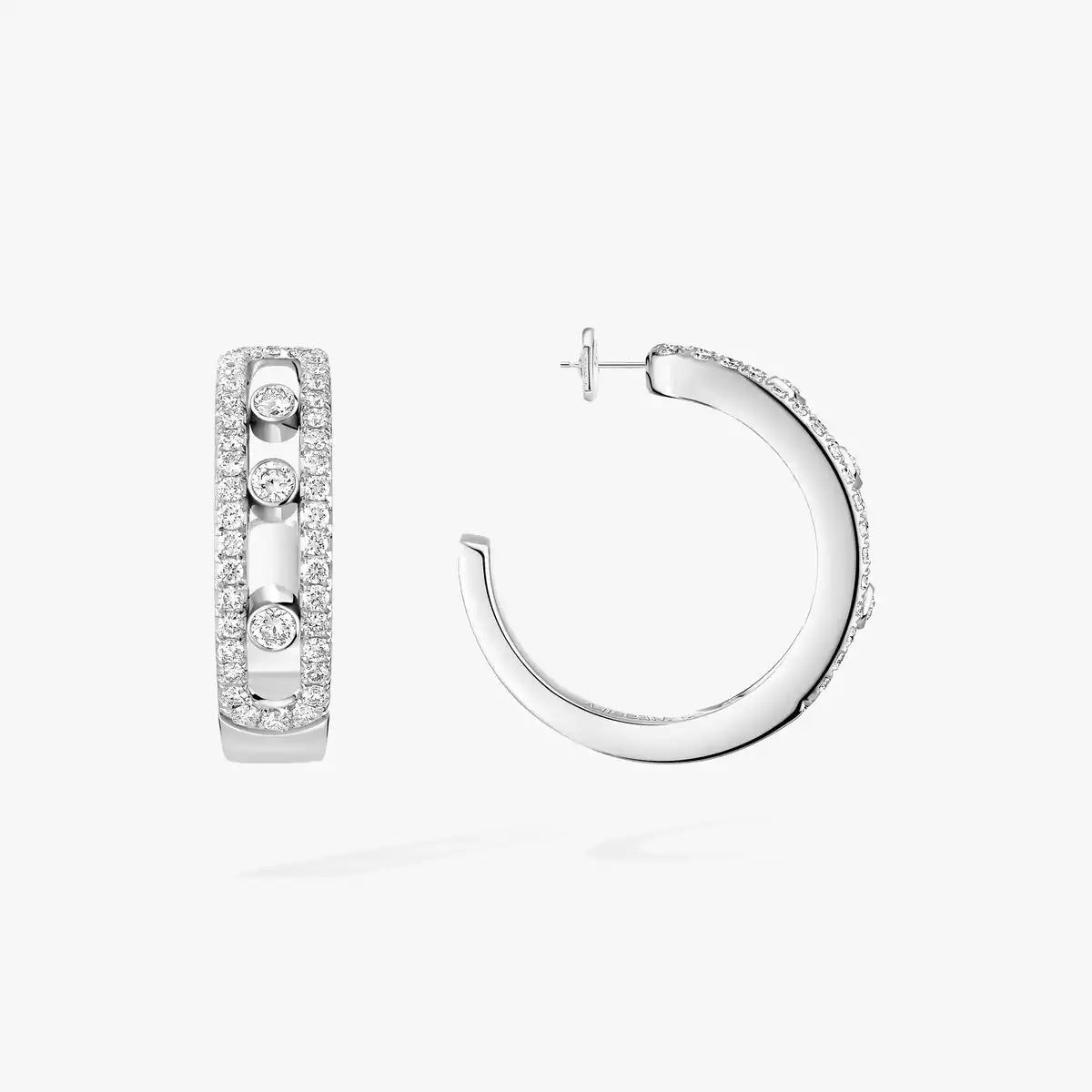 [Leaves]MOVE PAVÉ DIAMOND HOOP EARRINGS
