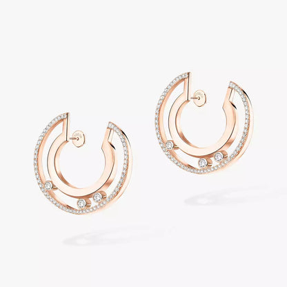 [Leaves]MOVE ROMANE SMALL DIAMOND HOOP EARRINGS