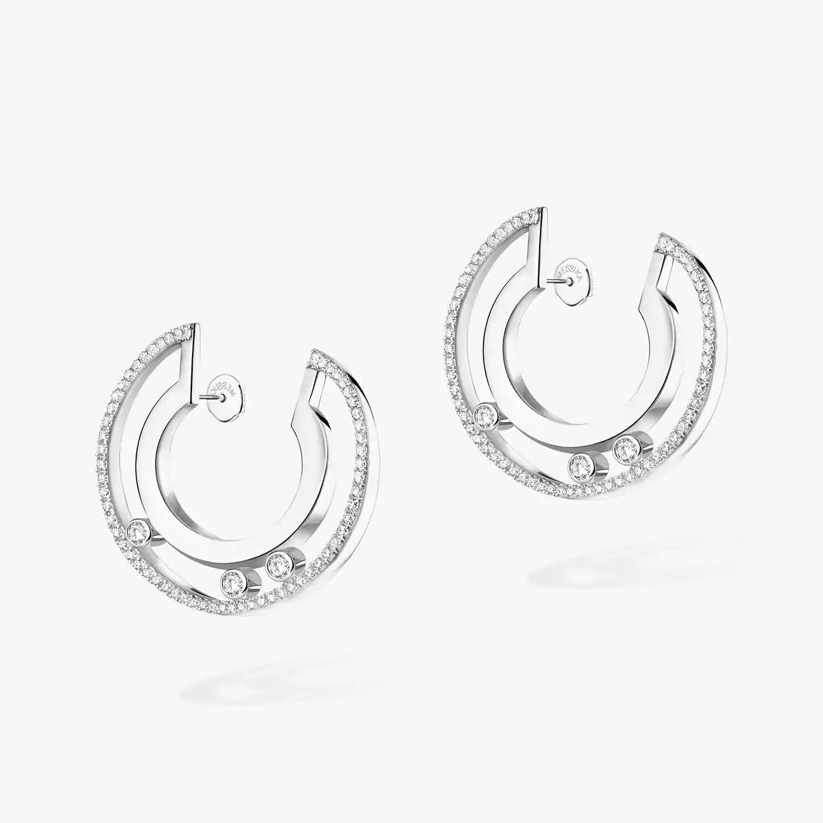 [Leaves]MOVE ROMANE SMALL DIAMOND HOOP EARRINGS
