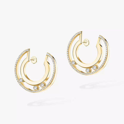 [Leaves]MOVE ROMANE SMALL DIAMOND HOOP EARRINGS