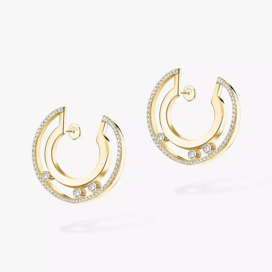 [Leaves]MOVE ROMANE SMALL DIAMOND HOOP EARRINGS