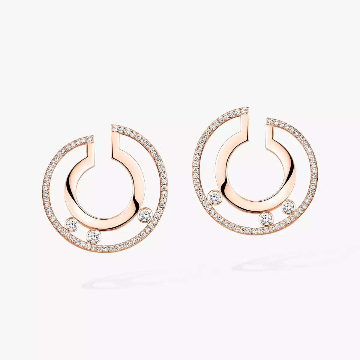 [Leaves]MOVE ROMANE SMALL DIAMOND HOOP EARRINGS