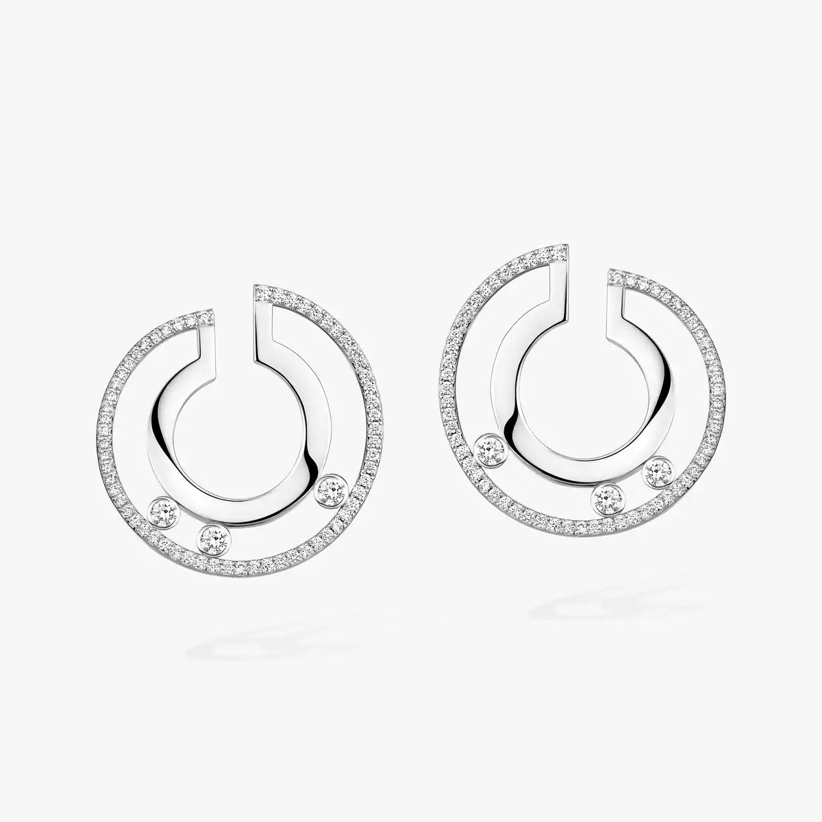 [Leaves]MOVE ROMANE SMALL DIAMOND HOOP EARRINGS