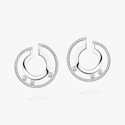 [Leaves]MOVE ROMANE SMALL DIAMOND HOOP EARRINGS