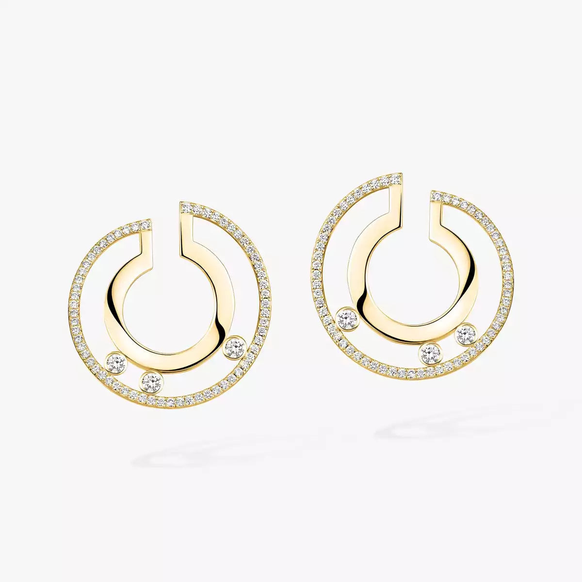 [Leaves]MOVE ROMANE SMALL DIAMOND HOOP EARRINGS