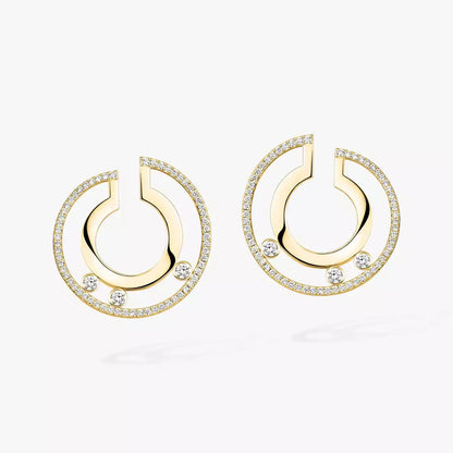 [Leaves]MOVE ROMANE SMALL DIAMOND HOOP EARRINGS