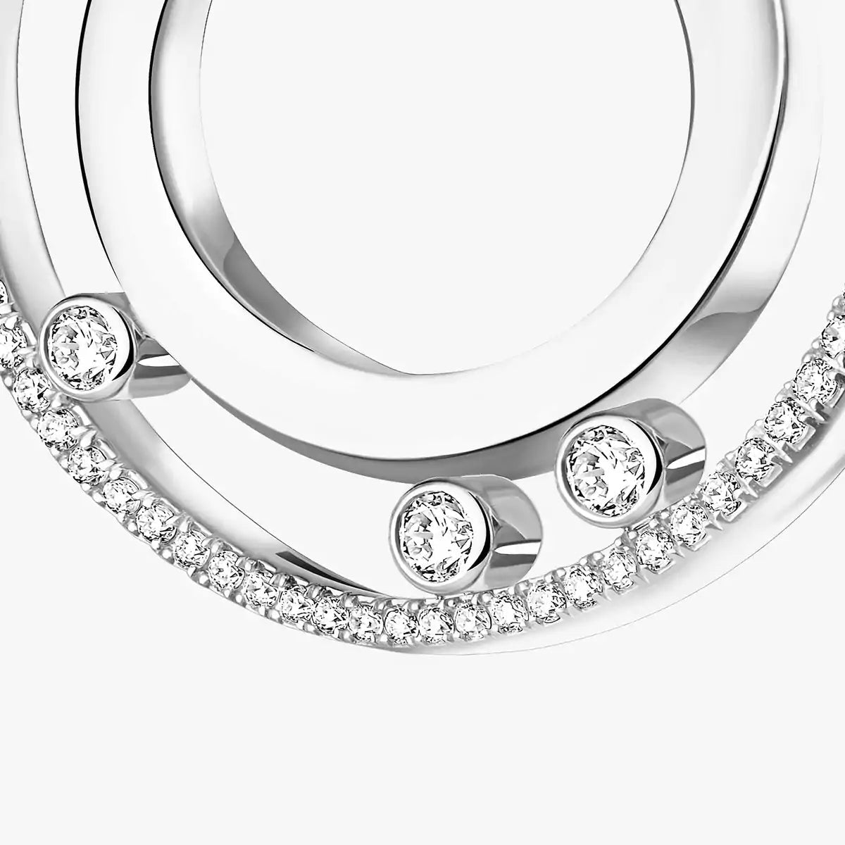 [Leaves]MOVE ROMANE SMALL DIAMOND HOOP EARRINGS