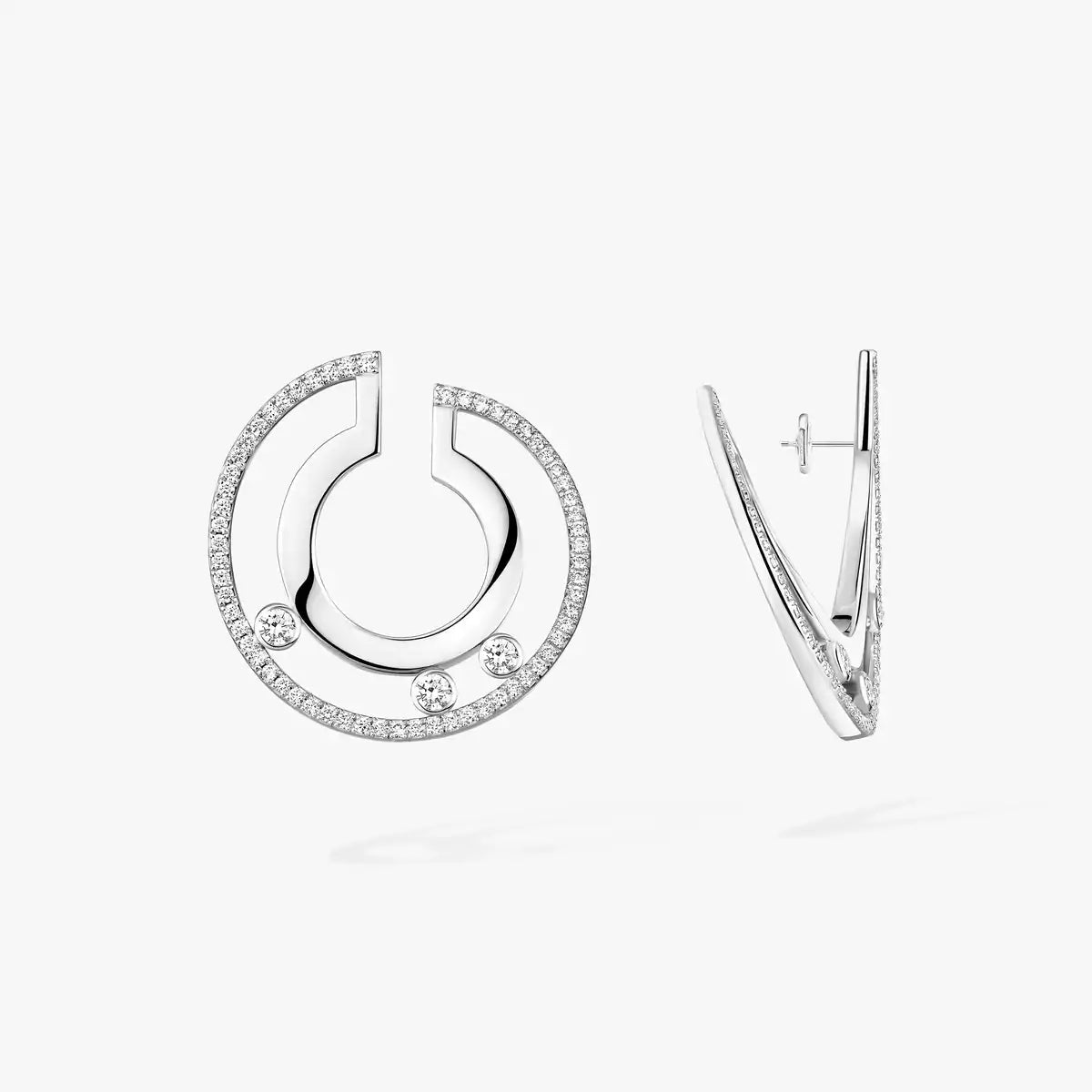 [Leaves]MOVE ROMANE SMALL DIAMOND HOOP EARRINGS