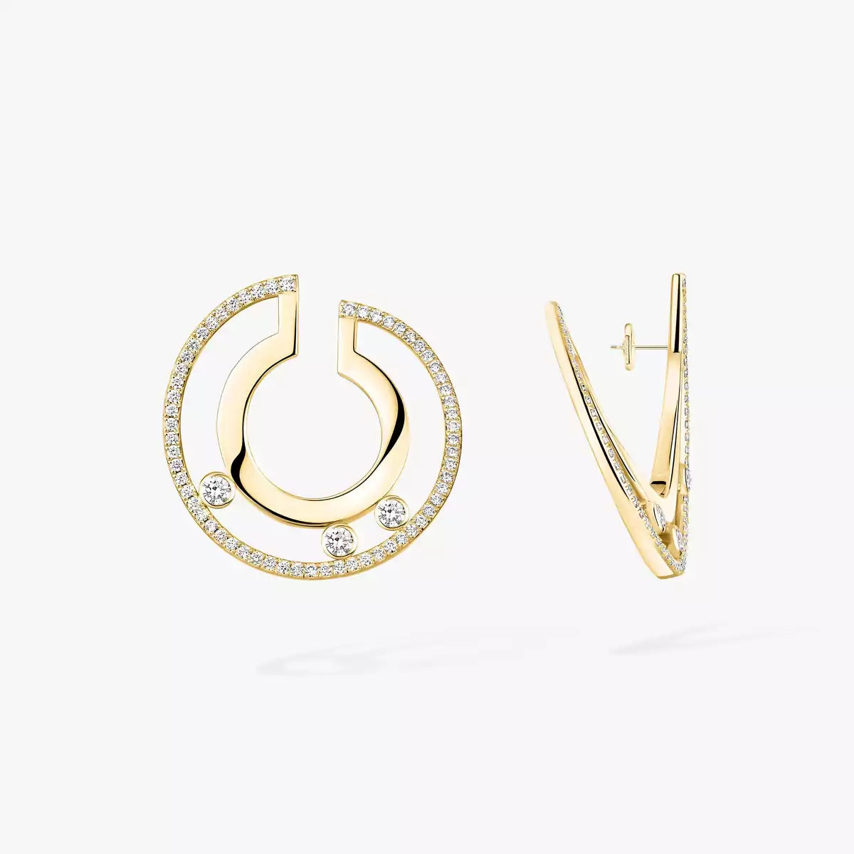 [Leaves]MOVE ROMANE SMALL DIAMOND HOOP EARRINGS