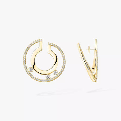 [Leaves]MOVE ROMANE SMALL DIAMOND HOOP EARRINGS