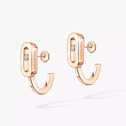 [Leaves]MOVE CLASSIQUE MINI DIAMOND HOOP EARRINGS