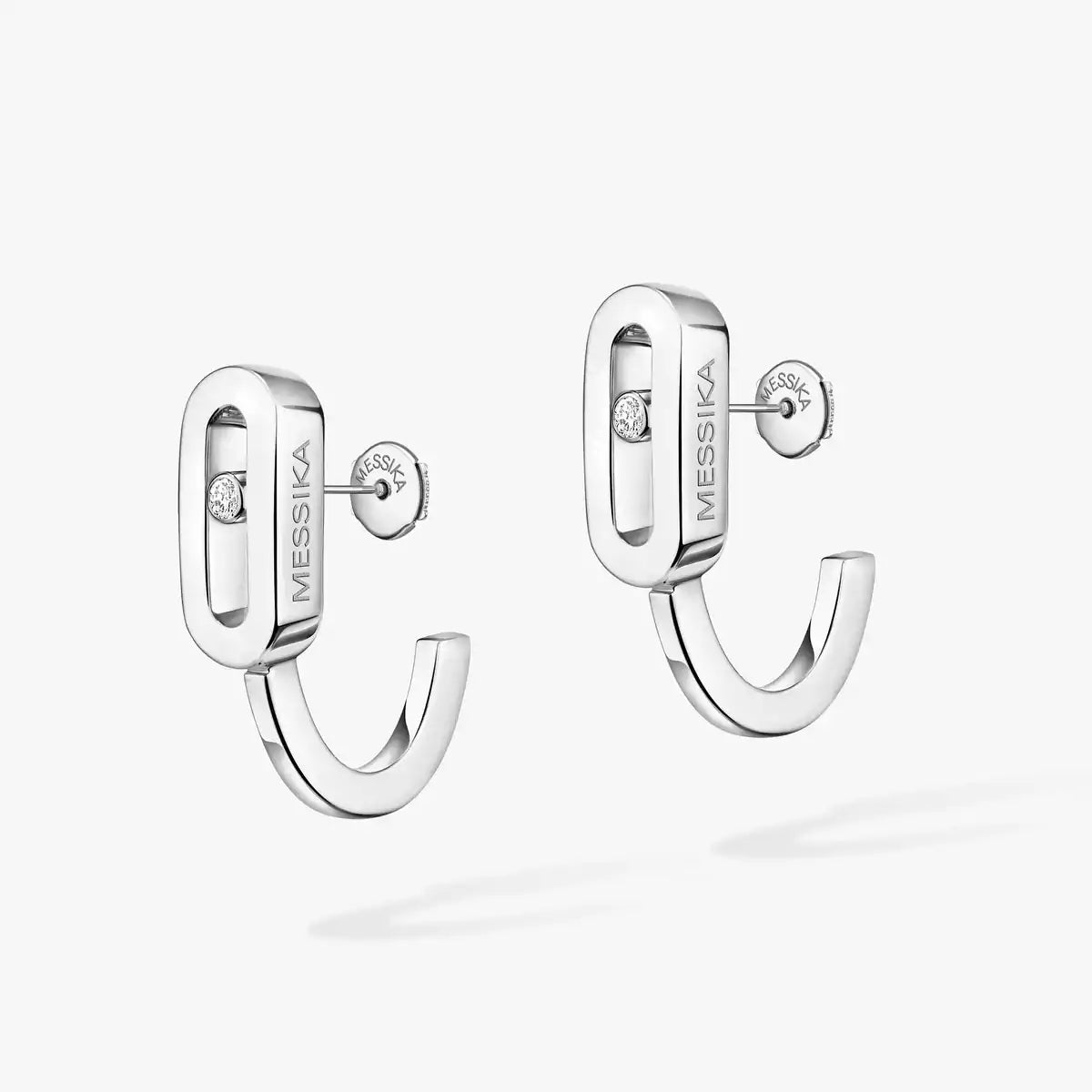 [Leaves]MOVE CLASSIQUE MINI DIAMOND HOOP EARRINGS