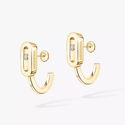 [Leaves]MOVE CLASSIQUE MINI DIAMOND HOOP EARRINGS