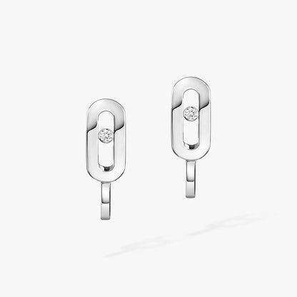 [Leaves]MOVE CLASSIQUE MINI DIAMOND HOOP EARRINGS