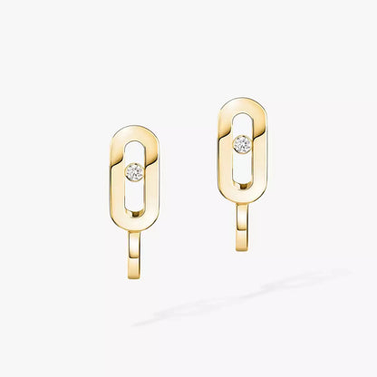 [Leaves]MOVE CLASSIQUE MINI DIAMOND HOOP EARRINGS