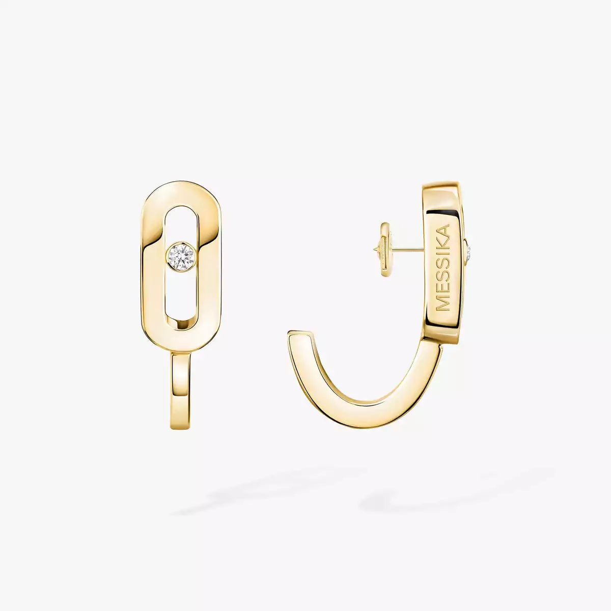 [Leaves]MOVE CLASSIQUE MINI DIAMOND HOOP EARRINGS