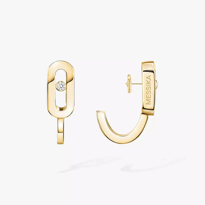 [Leaves]MOVE CLASSIQUE MINI DIAMOND HOOP EARRINGS