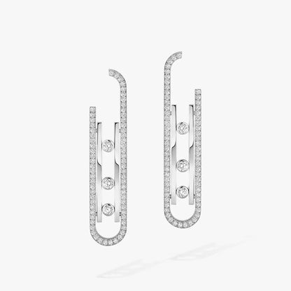 [Leaves]MOVE KINETIC DIAMOND PENDANT EARRINGS