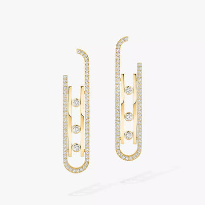 [Leaves]MOVE KINETIC DIAMOND PENDANT EARRINGS