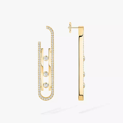 [Leaves]MOVE KINETIC DIAMOND PENDANT EARRINGS