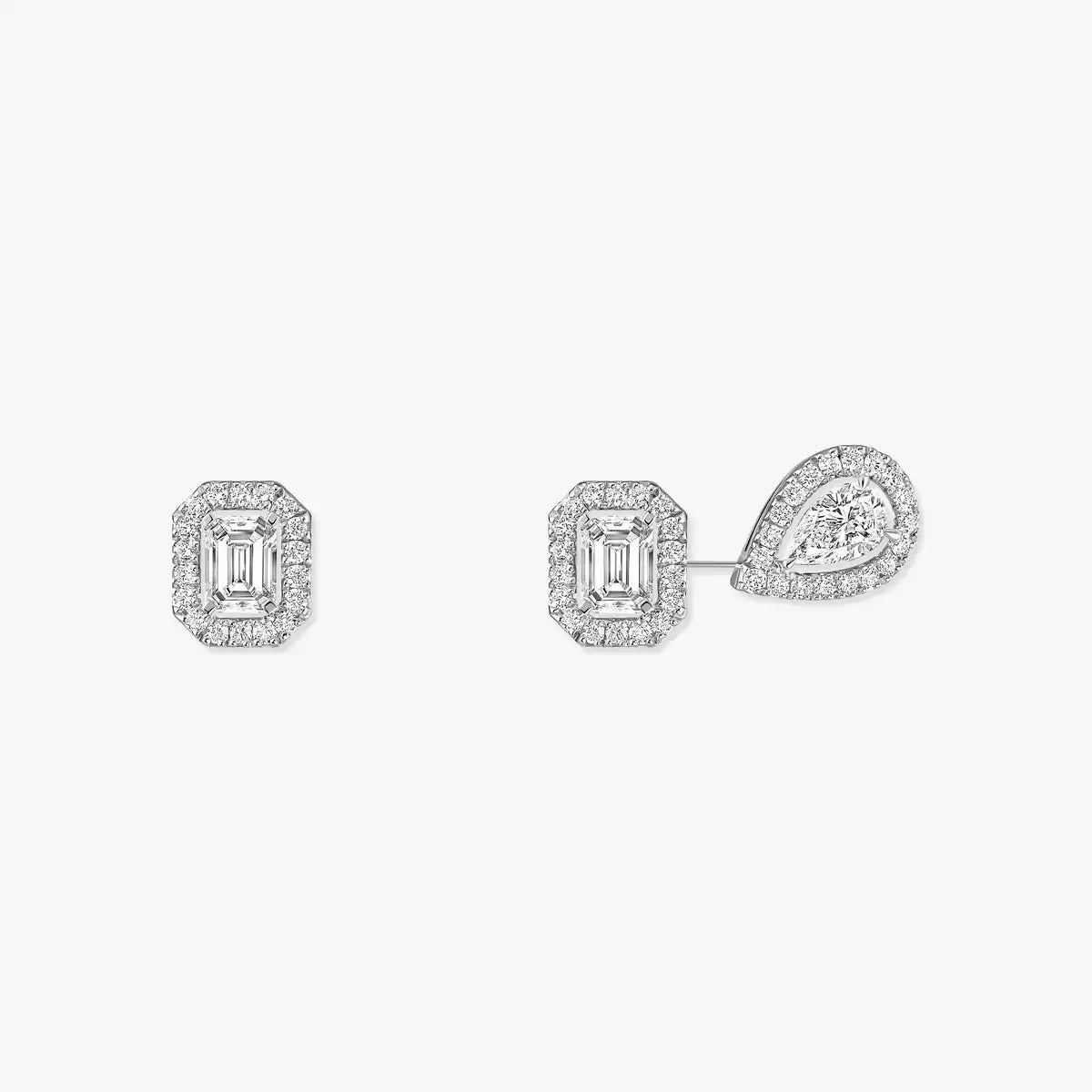[Leaves]MY TWIN 1+2 DIAMOND EARRINGS