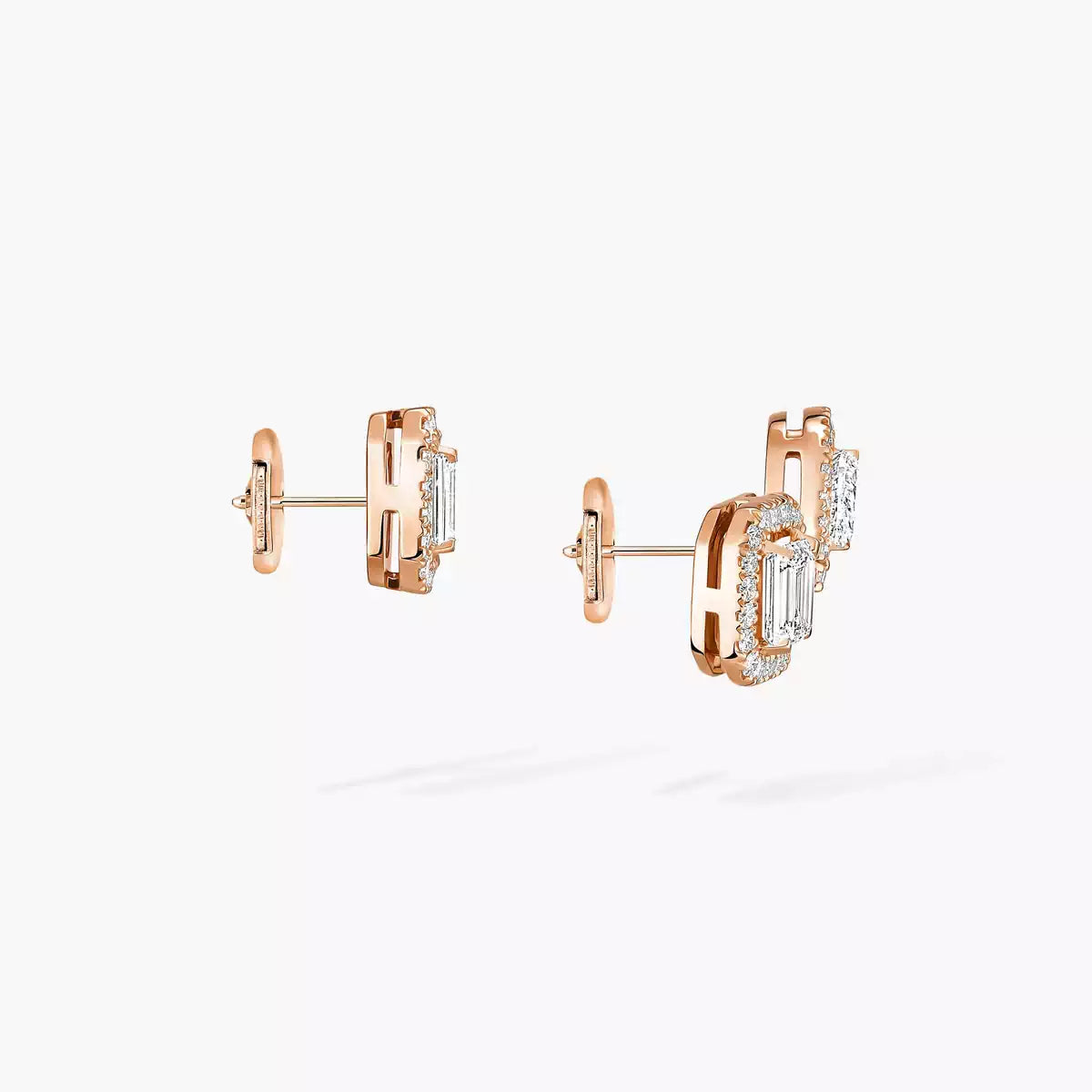 [Leaves]MY TWIN 1+2 DIAMOND EARRINGS