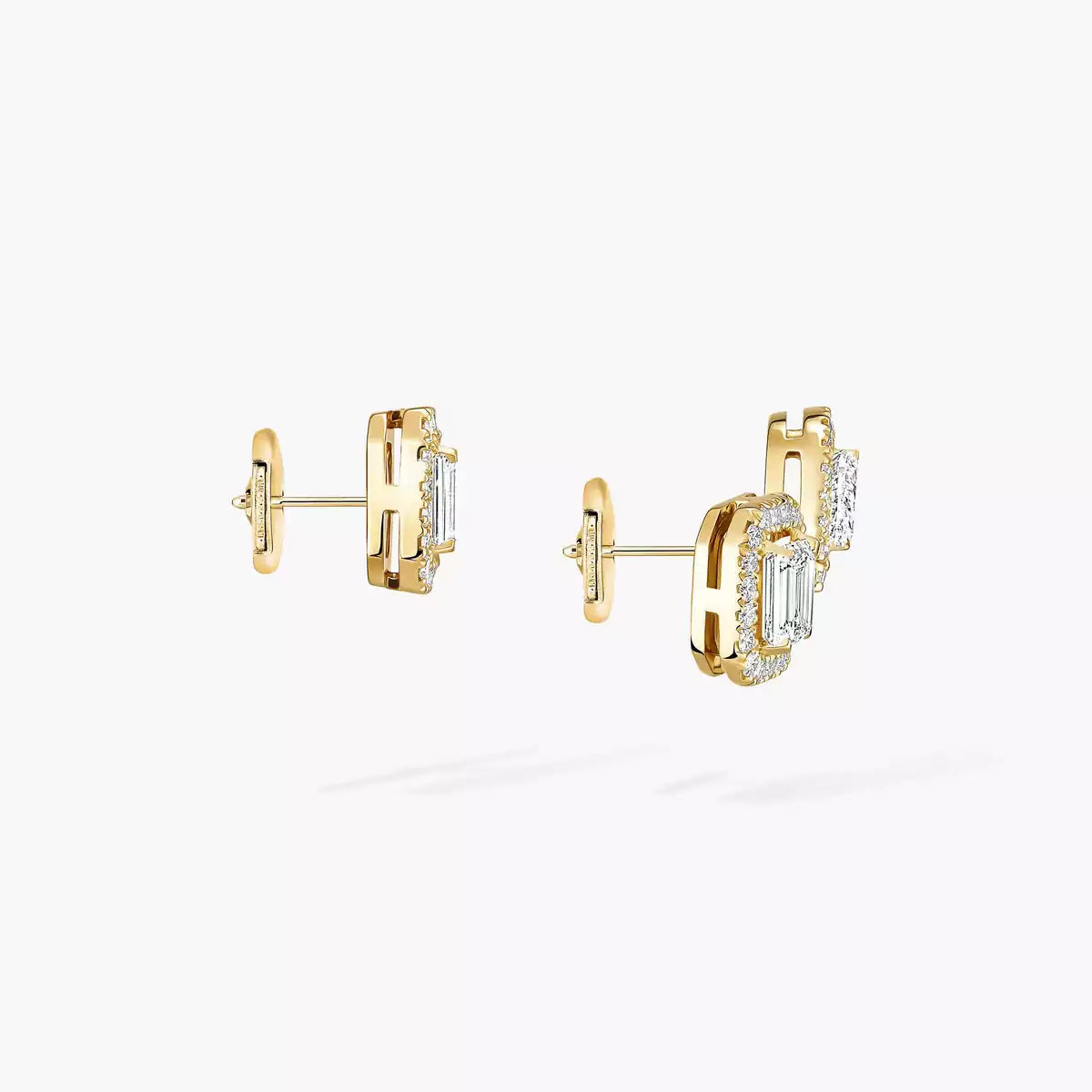 [Leaves]MY TWIN 1+2 DIAMOND EARRINGS
