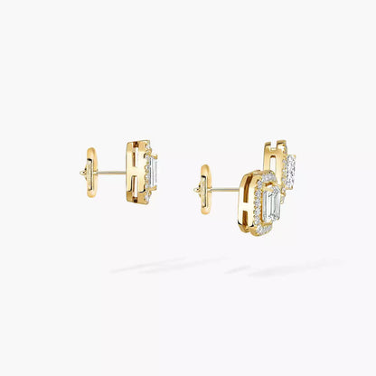 [Leaves]MY TWIN 1+2 DIAMOND EARRINGS