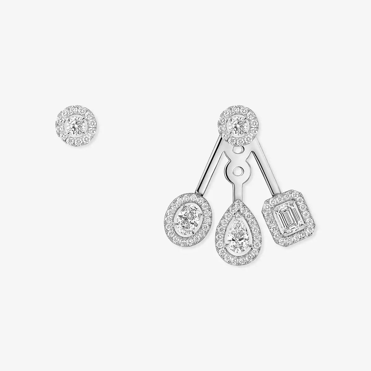 [Leaves]MY TWIN TRIO DIAMOND EARRINGS