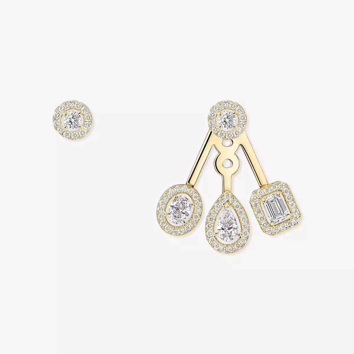 [Leaves] My Twin Trio  Diamond Earrings