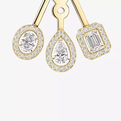 [Leaves]MY TWIN TRIO DIAMOND EARRINGS