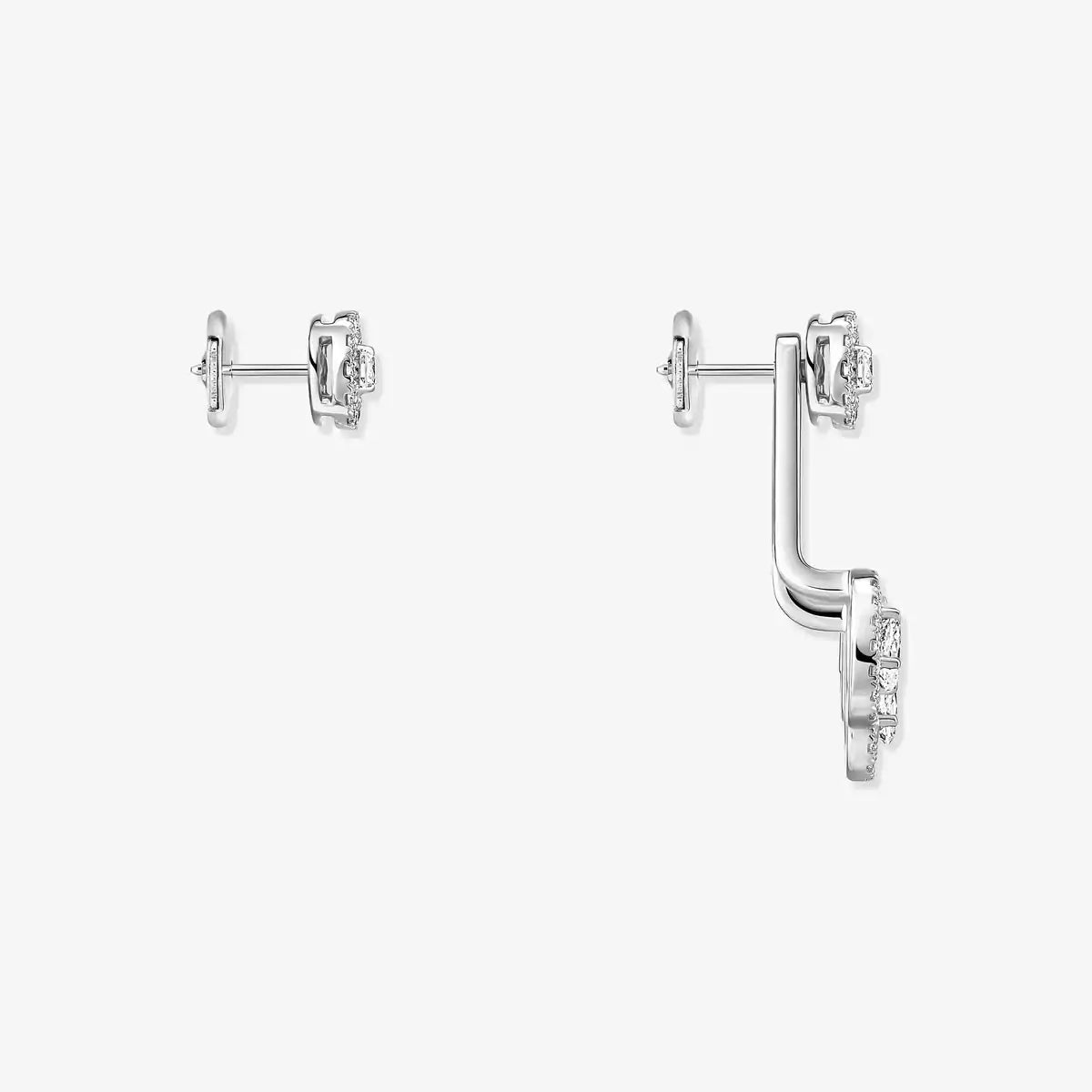 [Leaves]MY TWIN TRIO DIAMOND EARRINGS
