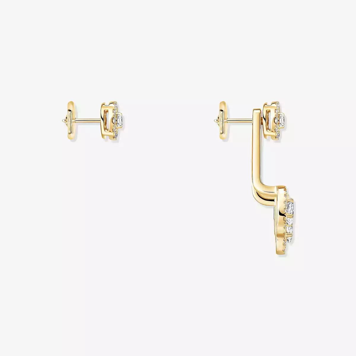 [Leaves]MY TWIN TRIO DIAMOND EARRINGS