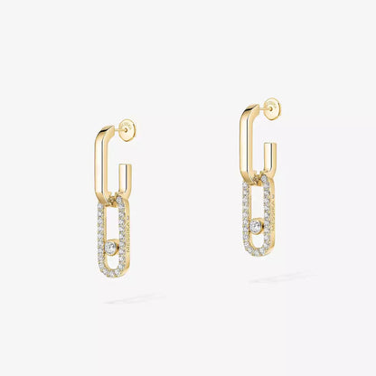 [Leaves]MOVE LINK KINETIC DIAMOND EARRINGS