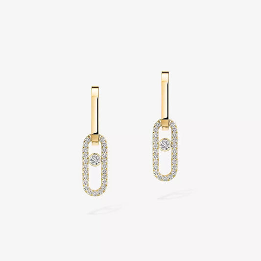 [Leaves]MOVE LINK KINETIC DIAMOND EARRINGS