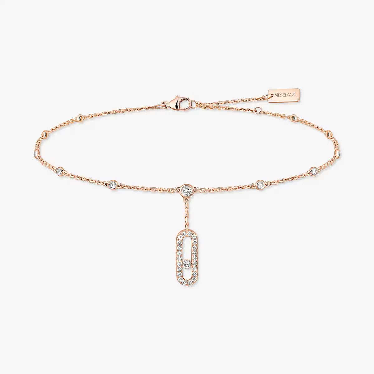 [Leaves]MOVE UNO PAVÉ DIAMOND ANKLE BRACELET