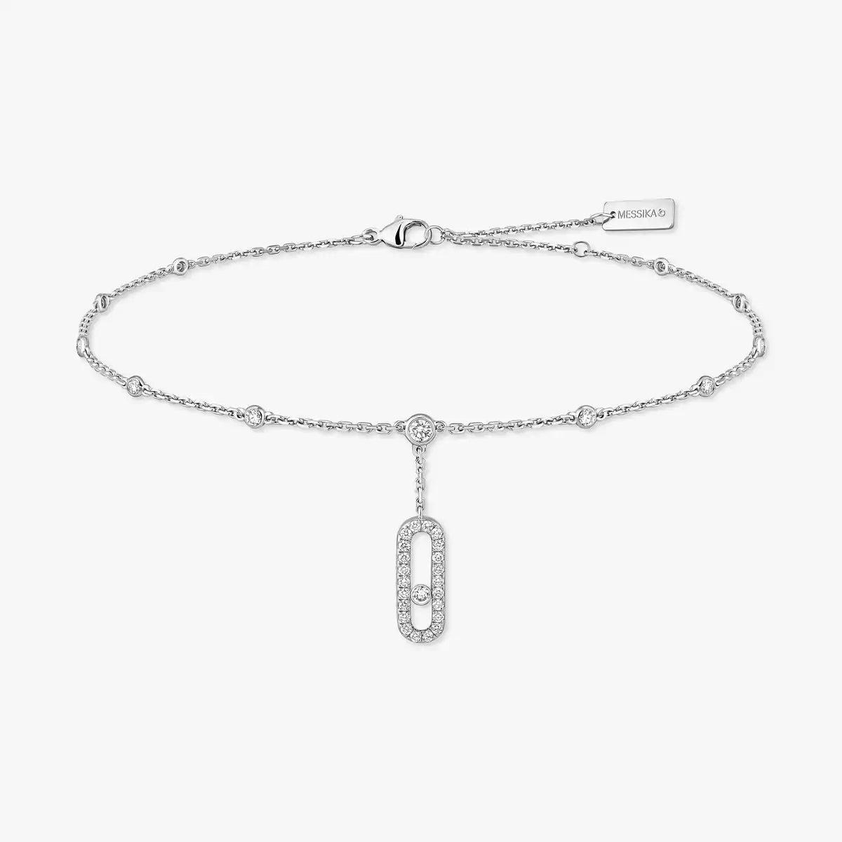 [Leaves]MOVE UNO PAVÉ DIAMOND ANKLE BRACELET