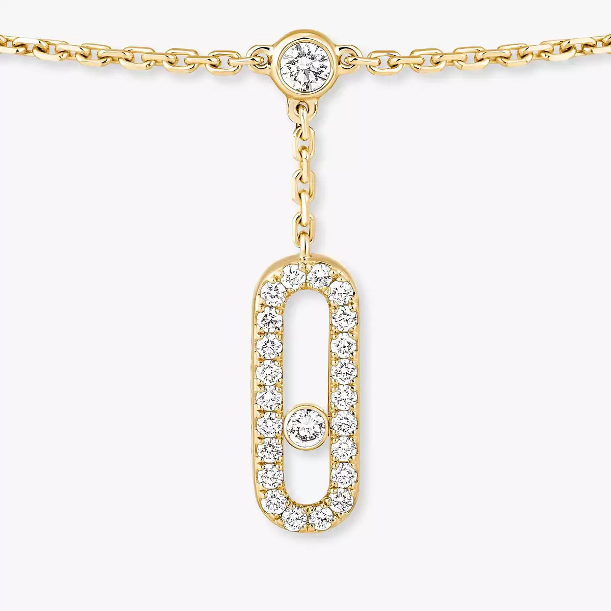 [Leaves]MOVE UNO PAVÉ DIAMOND ANKLE BRACELET