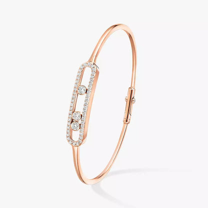 [Leaves]MOVE PAVÉ DIAMOND BANGLE BRACELET M