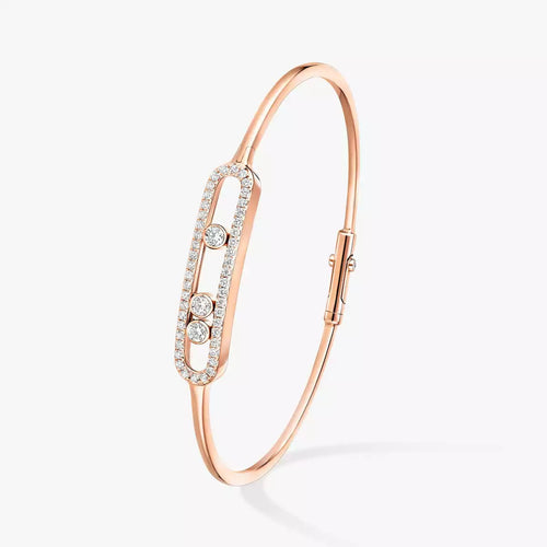 [Leaves]MOVE PAVÉ DIAMOND BANGLE BRACELET M