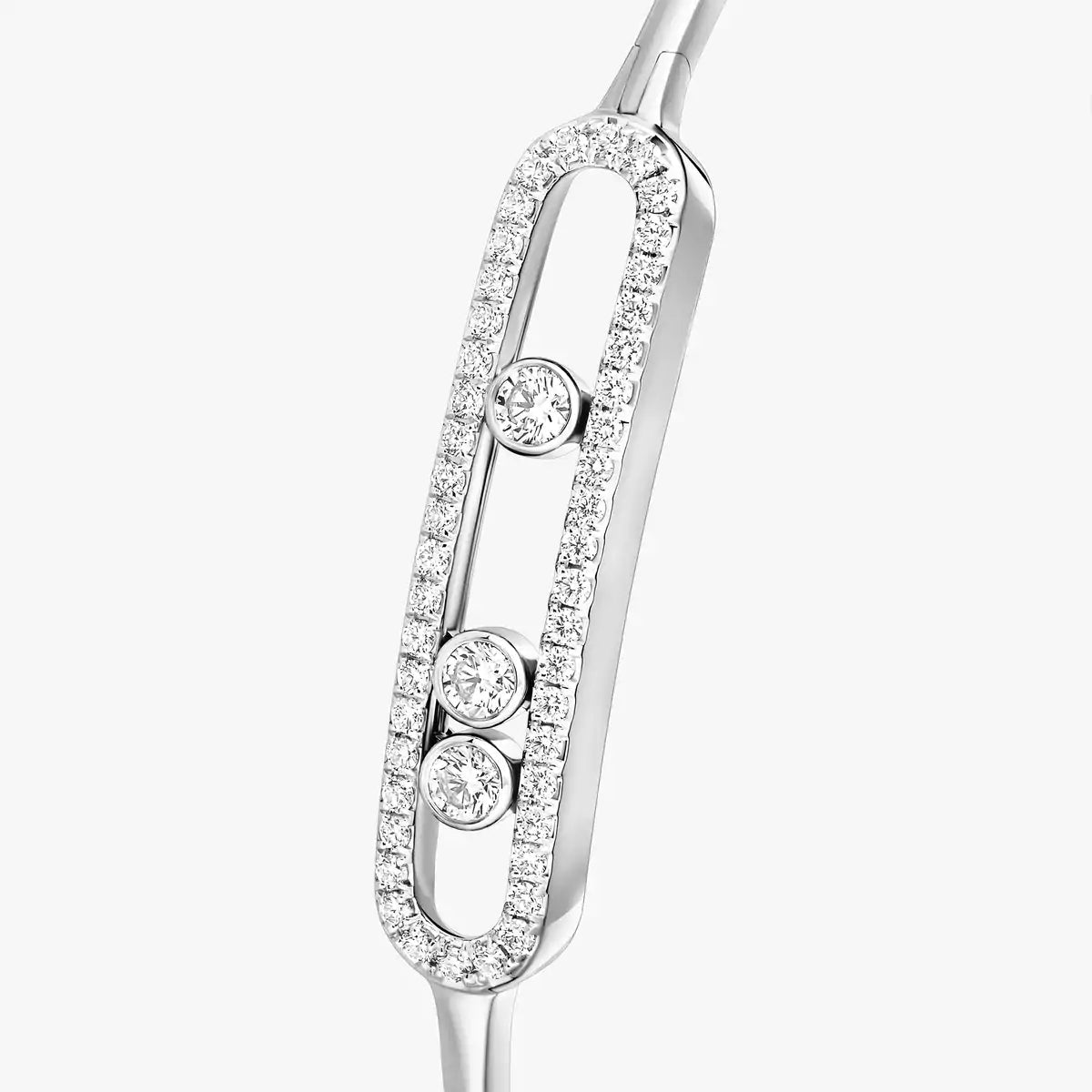 [Leaves]MOVE PAVÉ DIAMOND BANGLE BRACELET M