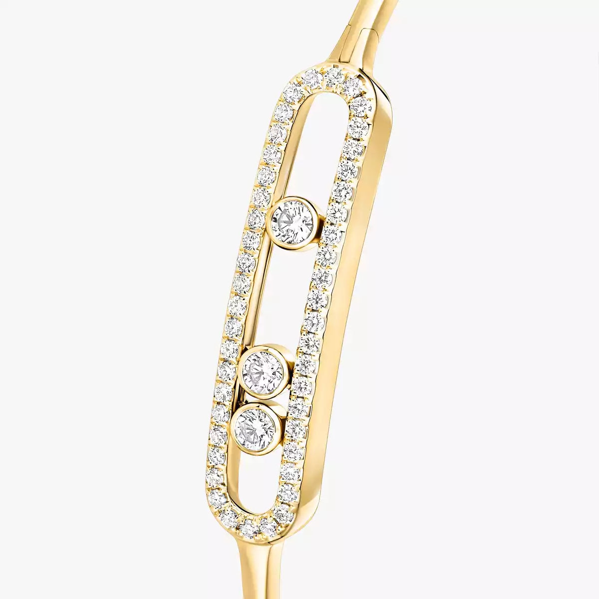 [Leaves]MOVE PAVÉ DIAMOND BANGLE BRACELET M