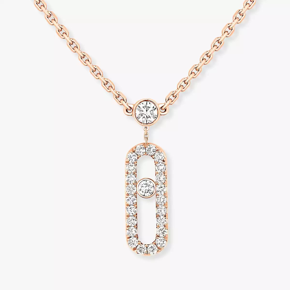 [Leaves]MOVE UNO 2-ROW PAVÉ NECKLACE