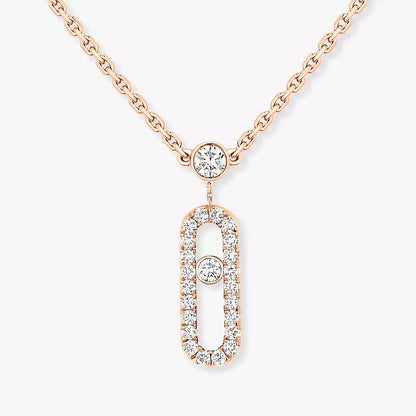 [Leaves]MOVE UNO 2-ROW PAVÉ NECKLACE