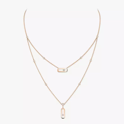 [Leaves]MOVE UNO DOUBLE-PENDANT NECKLACE