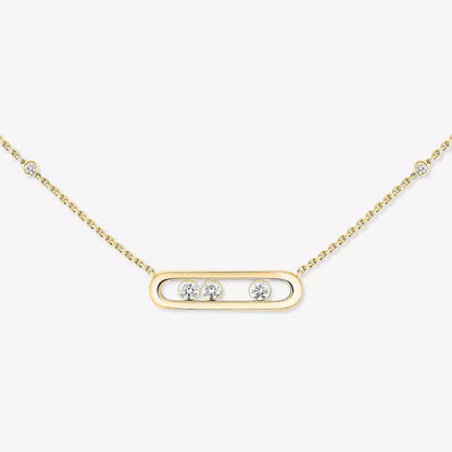 [Leaves]MOVE PAVÉ PENDANT 4 MOVING DIAMONDS NECKLACE