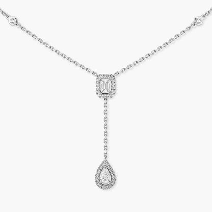 [Leaves]SUGAR CUBE & TEARDROP FULL PAVÉ NECKLACE